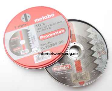 Metabo Trennscheiben Promotion 125x1,0x22,23 Inox, TF 41, 10 Stück in Blechdose