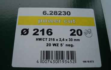 Metabo Kreissägeblatt 216x30,20 WZ, power cut, kein Reimport