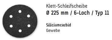10 Schleifscheibe, Korn 16, 6 Loch, 225 mm, Menzer