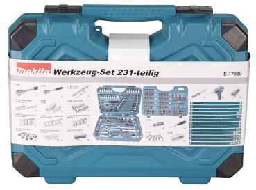 Makita Werkzeug-Set 231-teilig im Koffer, 2 Umschaltknarren, etc.