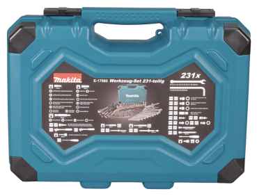 Makita Werkzeug-Set 231-teilig im Koffer, 2 Umschaltknarren, etc.