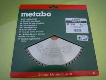 Metabo Hartmetall Kreissägeblatt multi cut, 216x30,60 FZ/TZ, 5°neg. 628083000