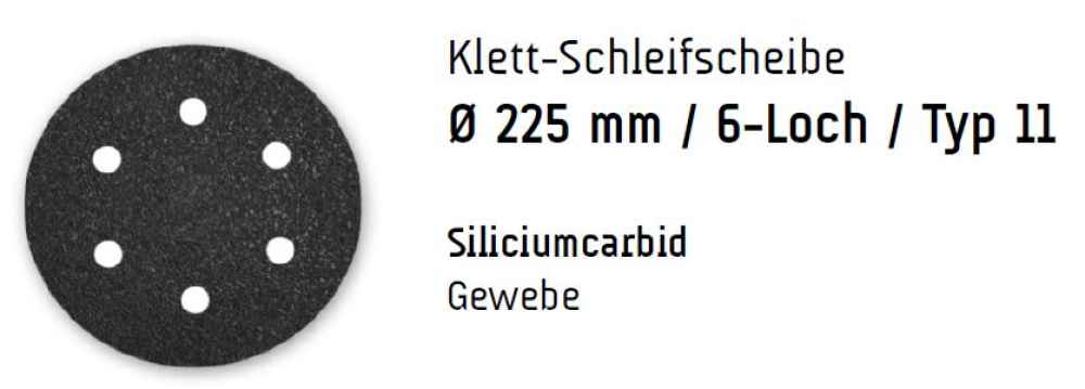 10 Schleifscheibe, Korn 16, 6 Loch, 225 mm, Menzer