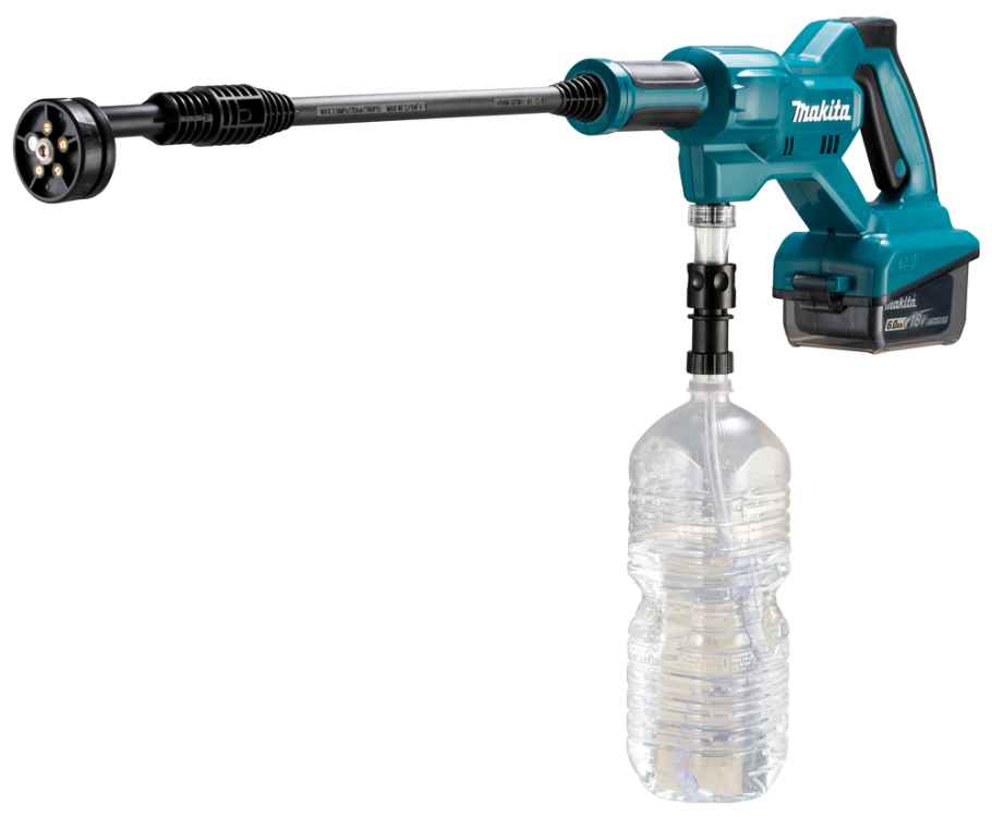 Makita DHW180Z Akku-Druckreiniger mit Filter, Lanze, Variodüse, Ansaugschlauch 6m, 8 oder 24 bar, für Baustelle, Jagd, Haus u. Garten