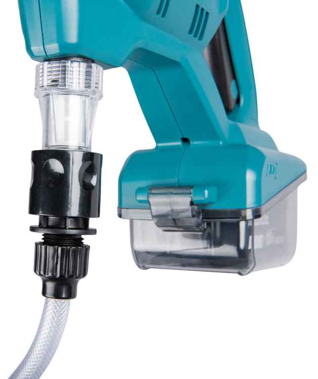 Makita DHW180Z Akku-Druckreiniger mit Filter, Lanze, Variodüse, Ansaugschlauch 6m, 8 oder 24 bar, für Baustelle, Jagd, Haus u. Garten
