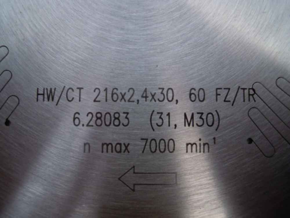Metabo Hartmetall Kreissägeblatt multi cut, 216x30,60 FZ/TZ, 5°neg. 628083000