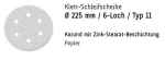 25 Schleifscheibe, Korn 240, 6 Loch, 225 mm, Sander&#180;s